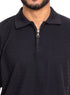 Black Design 01047Knit Polo Neck - T-Shirt - Khotwh